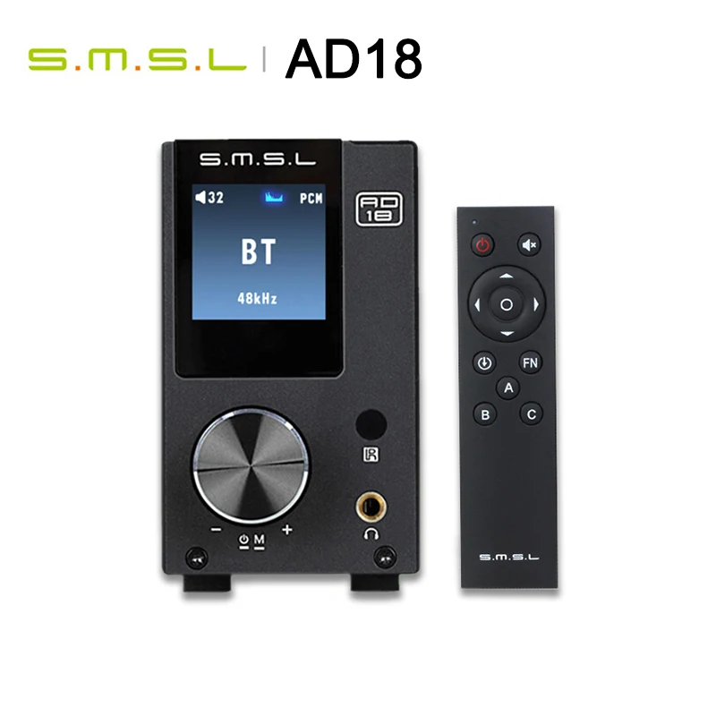 SMSL AD18 Профессиональный цифровой усилитель для наушников Bluetooth USB DAC AMP Player 80 Вт DSP
