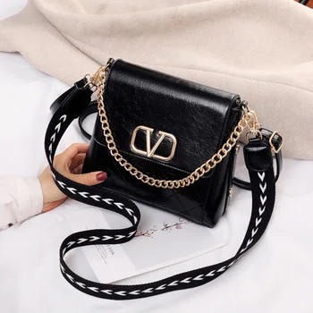 

Boutique high Quality leather Ladies Small Bag 2020 New Fashion Chain Bucket Bag Simple Shoulder Messenger Bag Channel Handbag