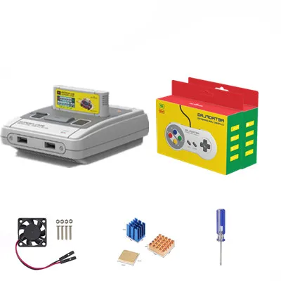 Серебристый Чехол Retroflag SUPERPi с классическим usb-контроллером Deluxe Edition-J - Цвет: Серебристый