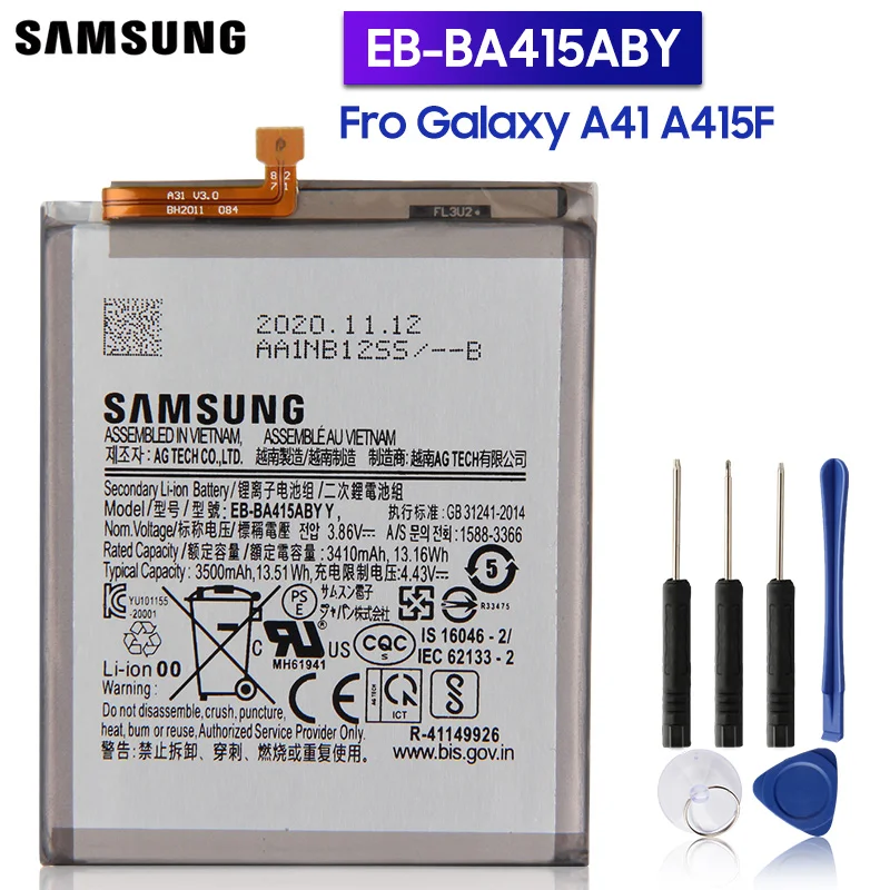 

Samsung Original Battery EB-BA415ABY For Samsung Galaxy A41 A415F Authentic Phone Battery 3500mAh
