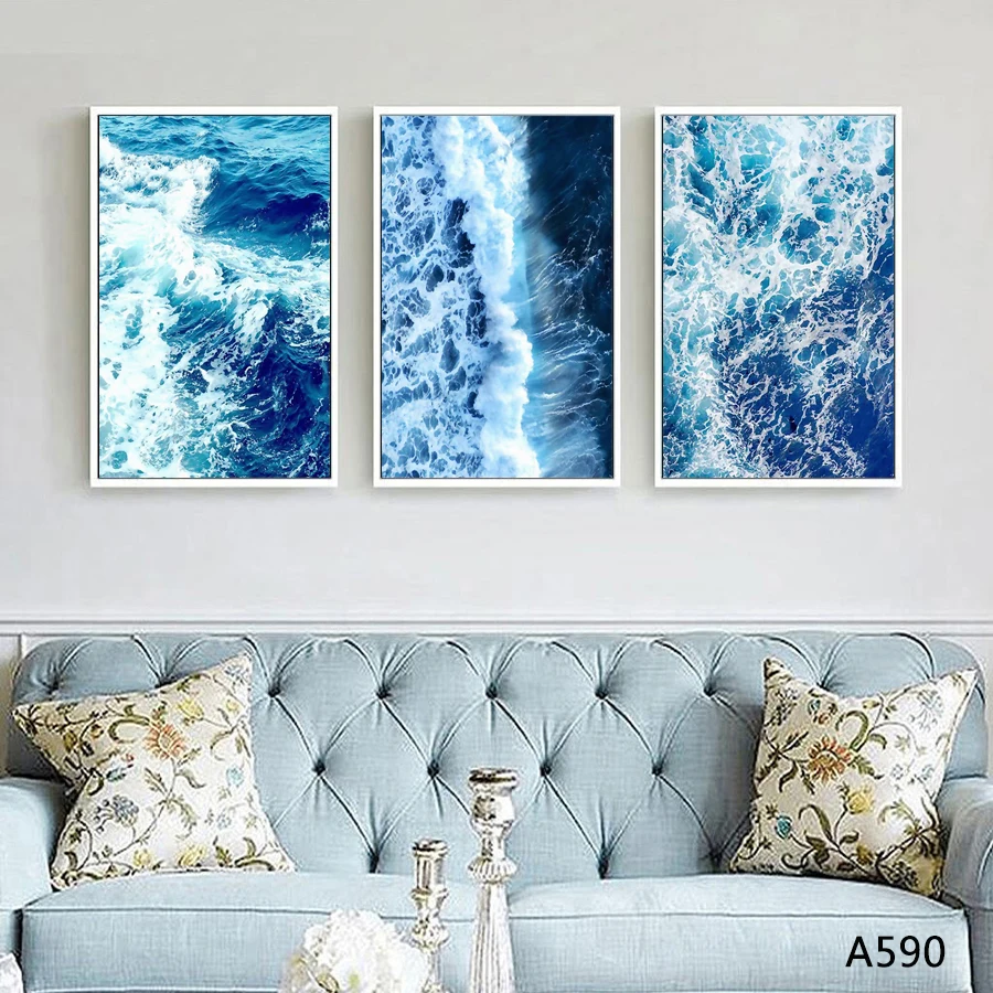 

Sea Landscape Frameless Decorative Painting Nordic Style Oil Painting Poster Wall Art Printing Home Decoration