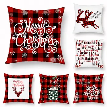 

2020 Christmas Home Decoration Xmas Decor Christmas Pillow Case Santa Cotton Linen Sofa Car Throw Cushion Cover Home Decor