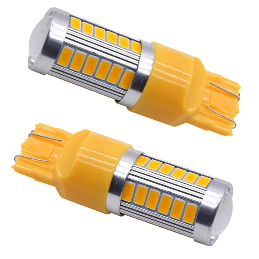 2pcs T20 7440 W21W 7443 W21 5W 5630 Canbus Bulb Light 12V Car Brake Lights Turn Reverse Backup Lamp Light Bulbs White Red Yellow (21)