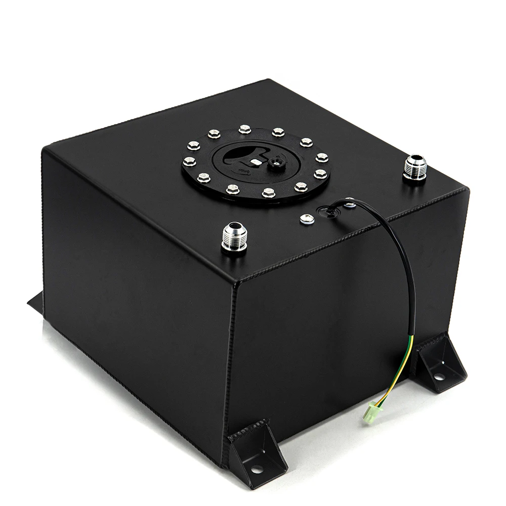 Universal 20L Aluminum OIL CAN Fuel Surge tank Oil Catch Can Tank with sensor Fuel cell 20L with cap / foam inside