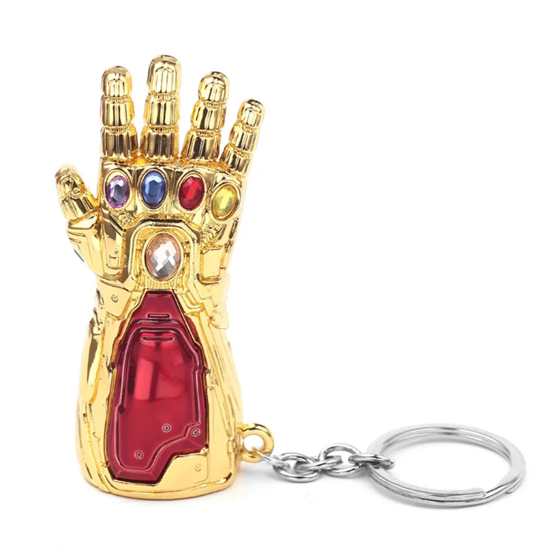 Gold Marvel Мстители 4 Железный человек Бесконечность гаунтлет Косплей рука танос латексные перчатки руки супергерой бутафорское оружие ключ цепь - Цвет: Gold