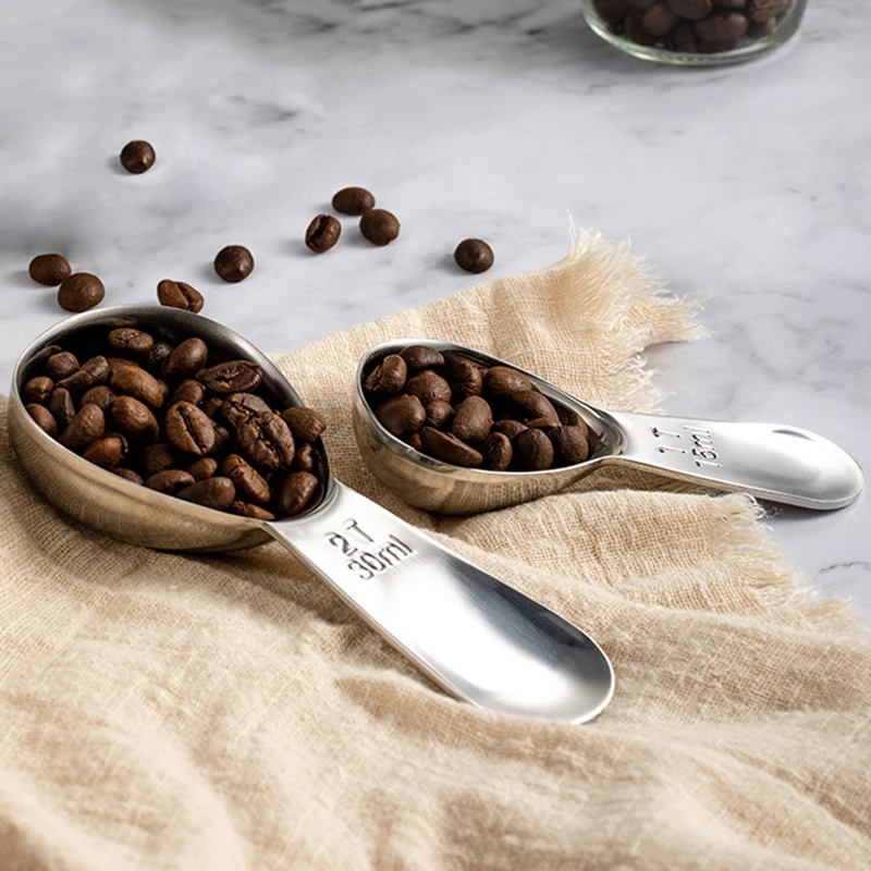 

304 Stainless Steel Measuring Spoon 1&2 Tablespoo Coffee Measuring Spoon With Scale Measuring Spoon Measuring Spoon Baking Tools