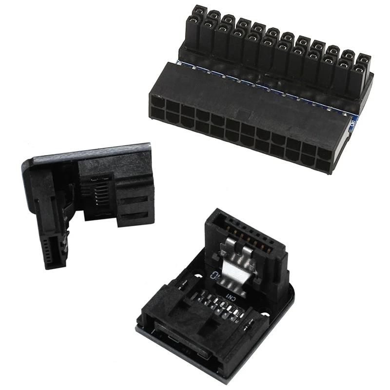 1 комплект Sata 7Pin Female to Male 90 градусов угловой адаптер и 1x Atx 24 Pin Прямоугольный |