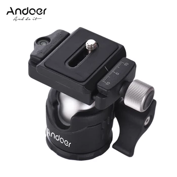 

Andoer Mini Tabletop Ball Head 360 Degree Video Tripod Ballhead Mount with Quick Release Plate Bubble Level for Canon Nikon Sony