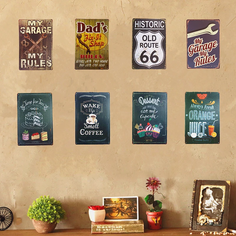 

Metal Tin Sign My Garage My Rules Coffee Cafe Home Decor For Bar Cafe Hotel Bakery Shop Coffee Wall Poster