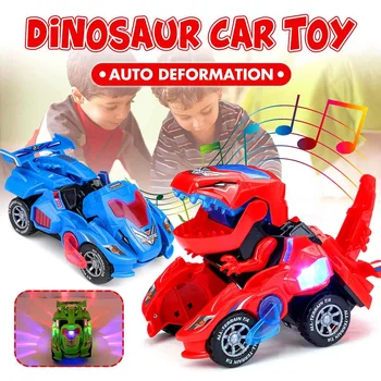 

Transformation Robot Toy Car Dinosaur Action Figure Toys ABS Plastic Music Led Light Transforming Model Gift for Children Kids