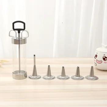 

High-quality Transparent Glass Multi-function Stainless Steel Decorating Gun Hand Pressing Biscuit Machine DIY Baking Tools