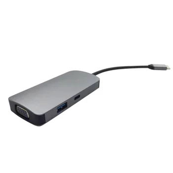 

5 in 1 Type C to HDMI VGA USB3.0 PD Adapter Converter Portable for Laptop Office JR Deals