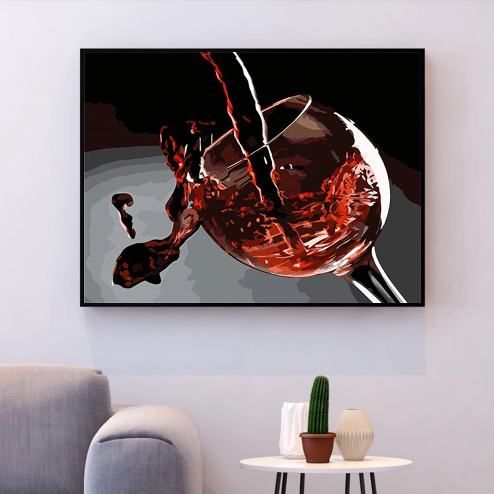 HUACAN картины по номерам наборы для рисования холст DIY Ручная роспись маслом Красное вино раскраска искусство подарок домашний декор