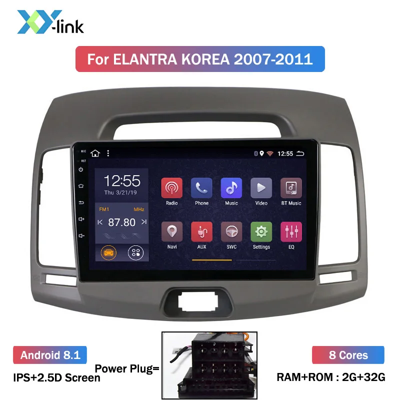 Ips 2.5D 9 дюймов 8 ядерный Android 8,1 автомобильный радиоприемник с навигацией GPS для hyundai Elantra Корея 2008-2010 автомобильный dvd-плеер - Цвет: 8 CORES 2G RAM