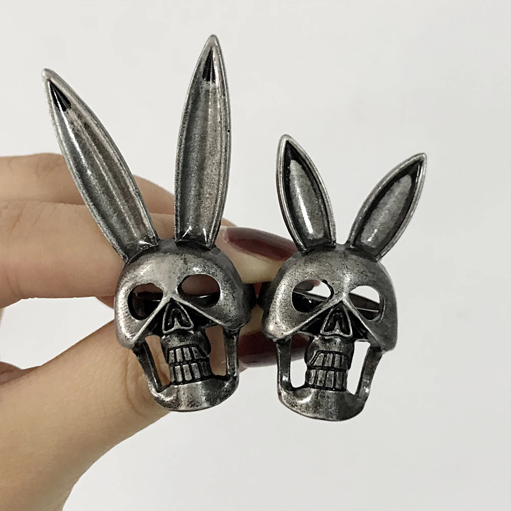 New Punk Rabbit Skull Ring Vintage Charm Animal Rabbit Skeleton Gothic Adjustable Ring