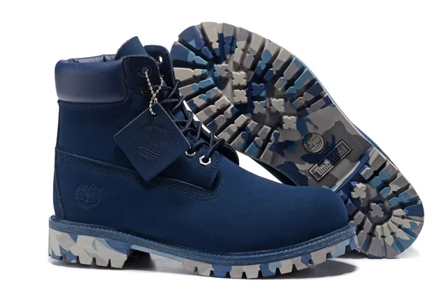 TIMBERLAND botas militares camuflaje para hombre, Botines de cuero alta calidad, color azul oscuro, calzado de senderismo para exteriores, Eur40 45, 10061|Zapatos de senderismo| AliExpress