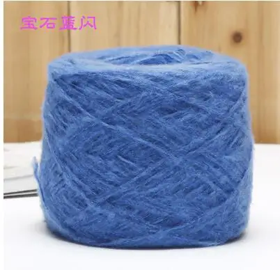 diamond blue 50 г/лот итальянская полая красочная шерстяная металлическая нить ручной вязки из грубой шерсти блестящая нить - Цвет: diamond blue