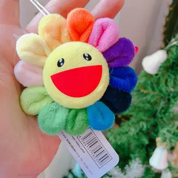 

Kids Sunflower Brooch Toy Gift Rainbow Pin Badge Strap Plush Pendant Takashi Murakami Kiki Kaikai Brooch