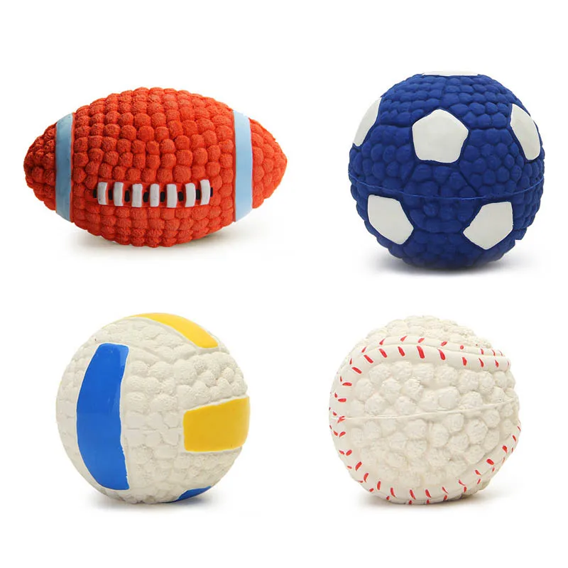 Juguete para perros de látex suave, Bola de sonido para masticar, limpieza, voz, suministros para mascotas, bolas de entrenamiento no tóxicas, duraderas