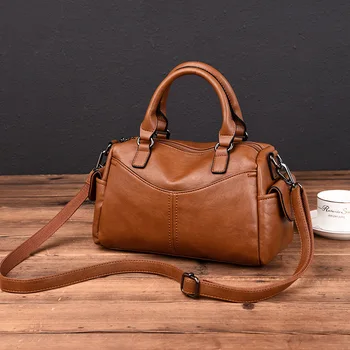 

WOMEN'S Bag 2019 New Style Women's Cross Border-Style ruan pi bao Bag Simple Middle-aged WOMEN'S Bag Handbag