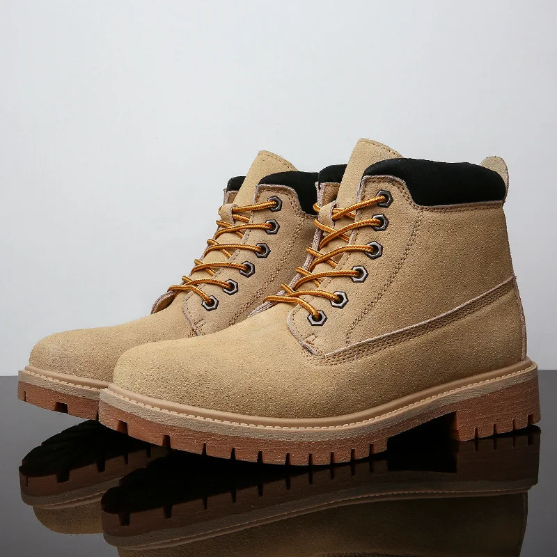 

Autumn & Winter MEN'S SHOES Martin Boots Outdoor Worker Boot Big Head Leather Boot Hight-top Lace-up Swede Leather Short Boots p
