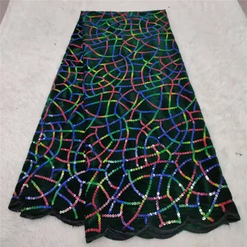 

High Quality Velvet Lace Fabrics Nigerian Tulle Lace Fabric 2019 Latest African French Lace Embroidery Sequins Lace Fabric