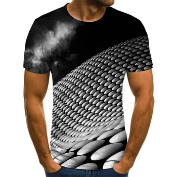 

Three-dimensional vortex Men Tshirt 3D Printed Summer O-Neck Daily Casual Funny T shirt