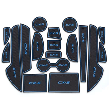 

18pcs/set Car Accessories Gate Slot Pad Rubber Car-cup Interior Cup Cushion Door Mat Cup Covers For Mazda CX-5 (Year:2015)