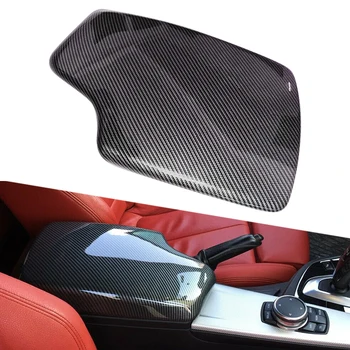 

Car Carbon Fiber Style Plastic Center Console Armrest Lid Cover Trim Fit For BMW 3 Series F30 F34 2019 2018 2017 2016 2015-2013