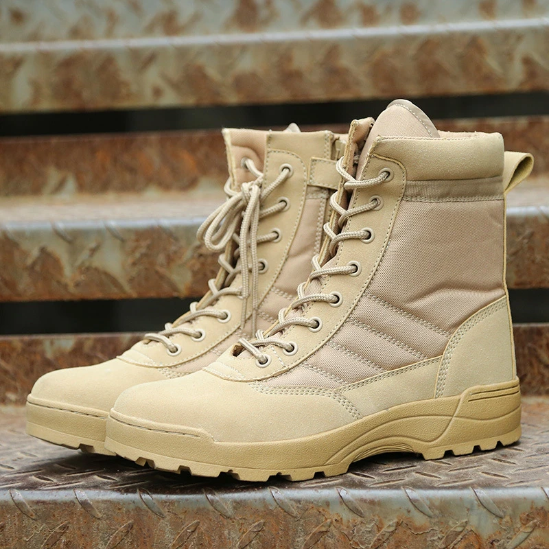 Botas militares tácticas desierto para hombre, botas militares de combate al aire libre, botines de combate a la moda para motocicleta, botas militares del Ejército km90| - AliExpress