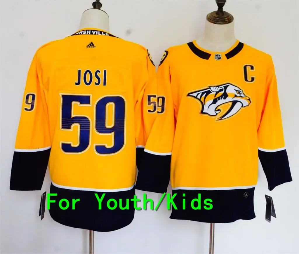 Молодежная вышивка прошитая Nashville#76 PK Subban 35 Pekka Rinne 9 Filip Forsberg 59 Roman Josi 92 Ryan Johansen детская футболка - Цвет: 10