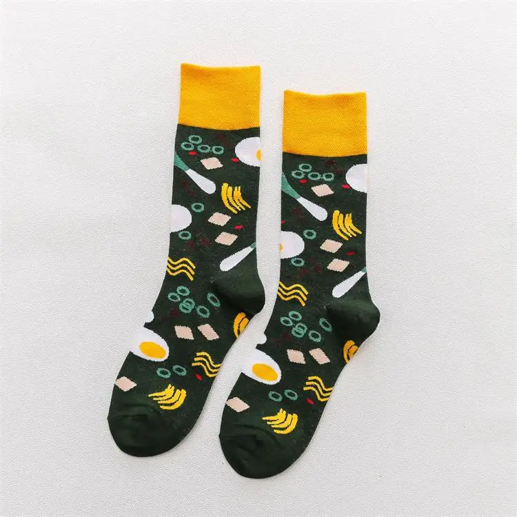 Осень Зима Новая Ретро арт серия масляной живописи мужские носки забавные Женские носочки носки - Цвет: 3