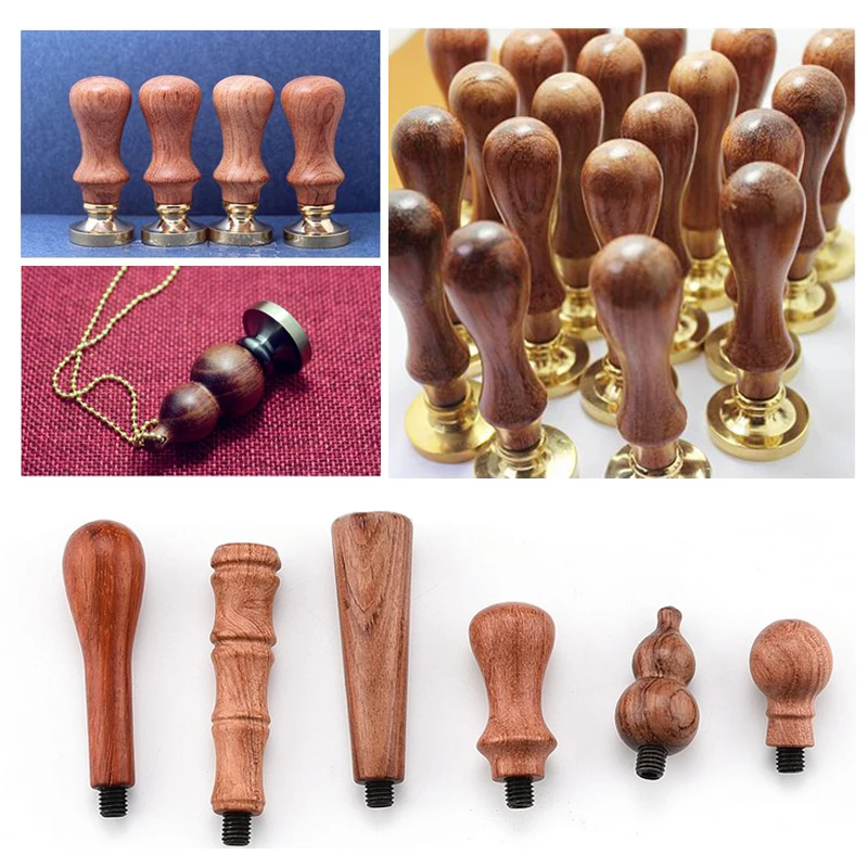 Vintage Sealing Wax Stamp Wooden Handle Multi style Handle for