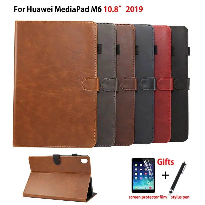 Роскошный чехол для huawei Mediapad M6 10,8 PRO SCM-W09 SCM-AL09 чехол для планшета из искусственной кожи чехол-подставка+ пленка+ ручка