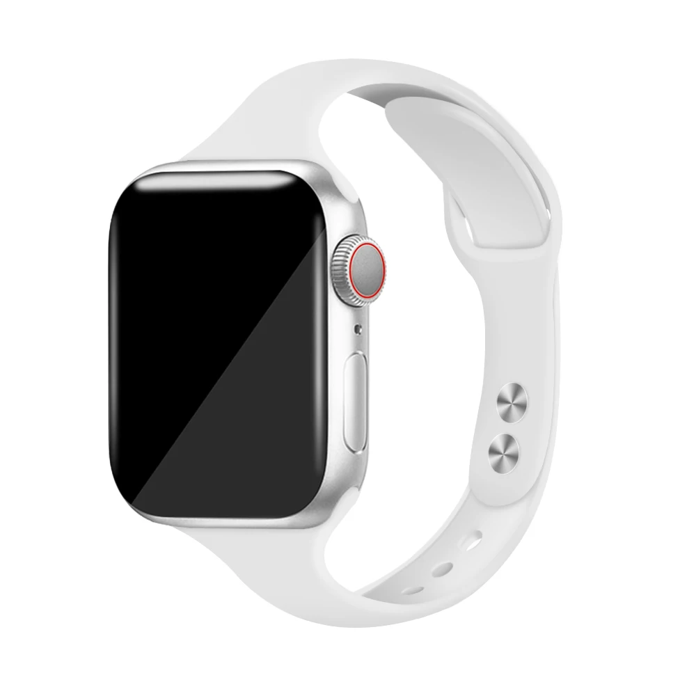 White Ремешок для часов для Apple 38 мм 42 мм iWatch 5 Band 44 мм 40 мм спортивный силиконовый браслет для часов Apple 4 3 2 1 Аксессуары - Цвет ремешка: White