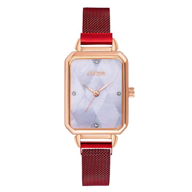 Women Watches Luxury Magnet Buckle Rectangular Dial Rhinestone Watch Ladies Quartz Wrist Watch Bracelet Set Reloj Mujer