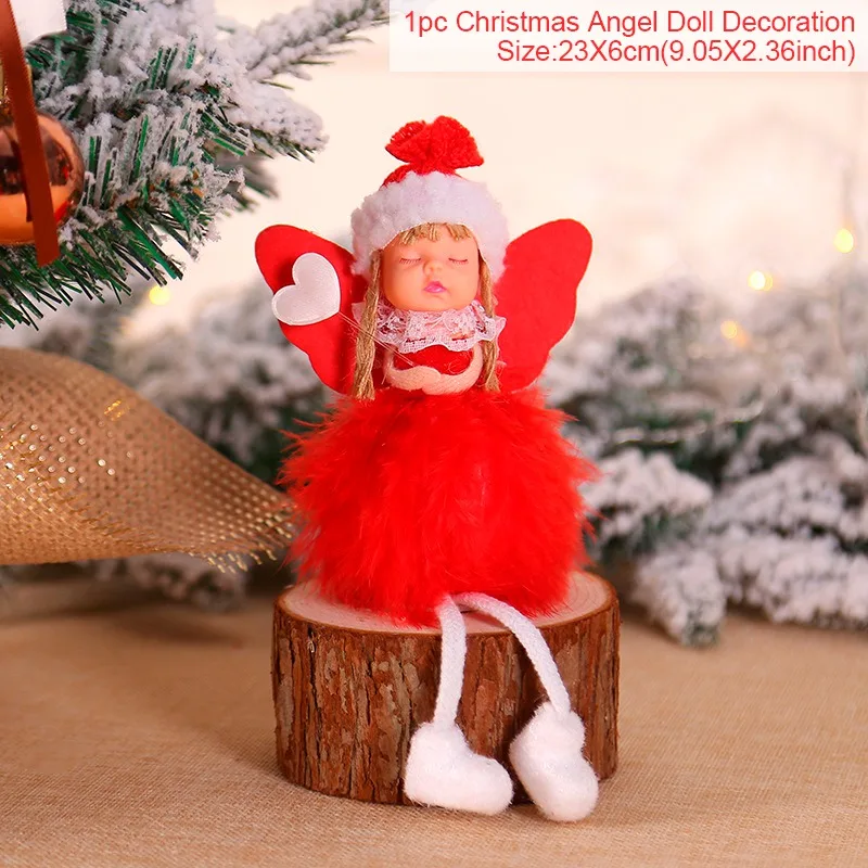 Рождественская Кукла-ангел, Рождественский Декор для дома, Рождественская елка эльфа, подвеска,, рождественские подарки, Deco Noel Navidad, год - Цвет: Christmas Angel 4