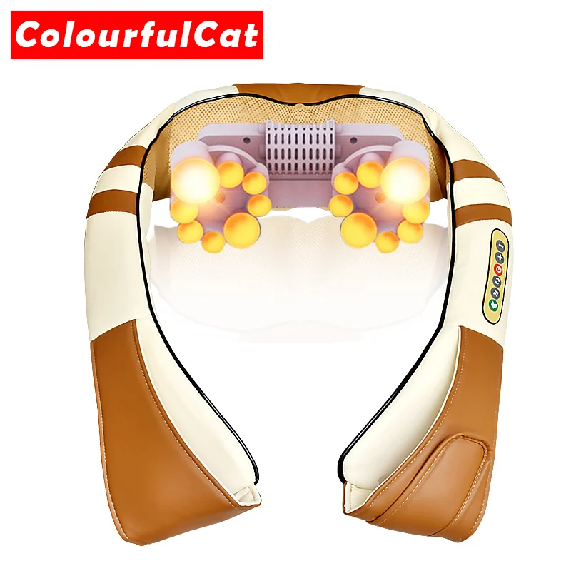  4D Electrical Shiatsu kneading Massage Body Neck and Back Massager Infrared Car Home Best Gift Heal