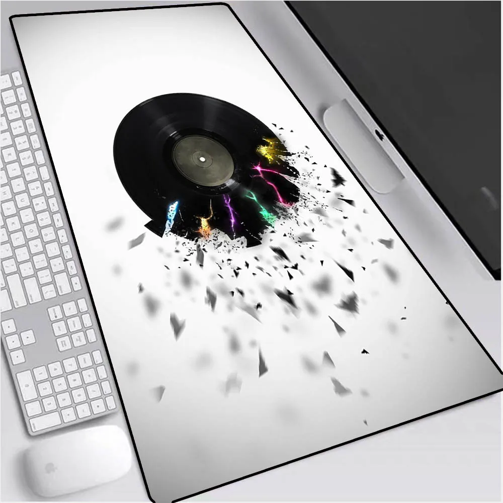 

Round Vinyl Record Music Large Gaming Mouse Pad Rubber PC Computer Gamer Mousepad Desk Mat Locking Edge for CS GO LOL Dota Desk