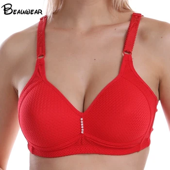 

Beauwear Women Soft Wire Free Cotton Bra Plus Size Sleep Underwear No Rims Bras Thin Cup Soutien Gorge Plus Size 36B-44C