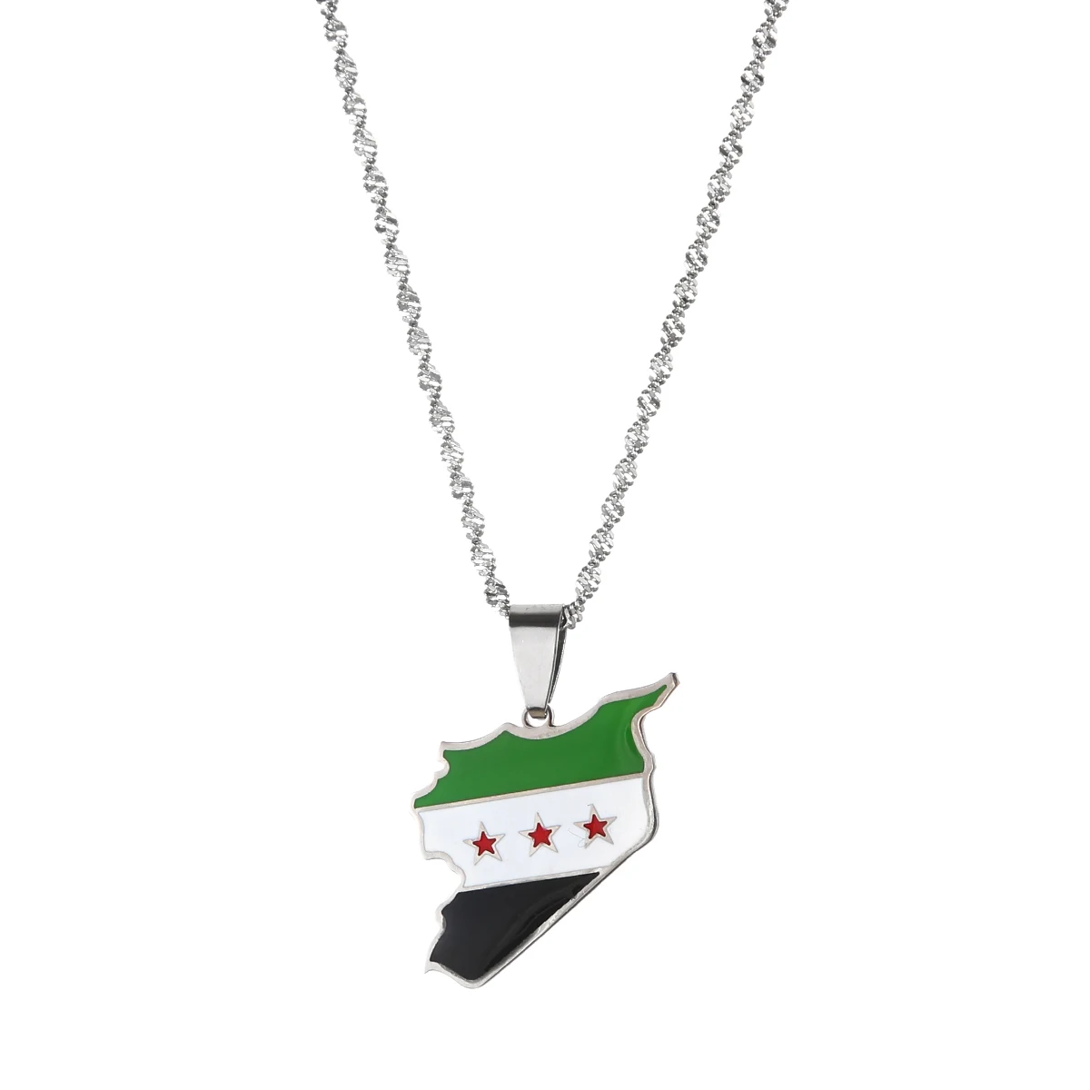Syria Map Flag Pendant Necklaces Syrians Chain Jewelry 4