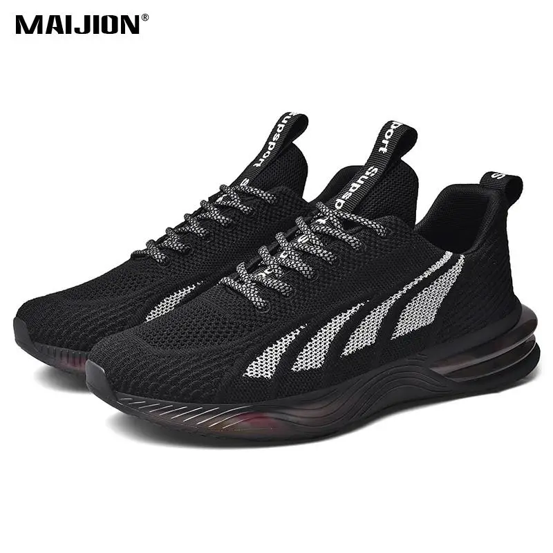 

Mens Wear-resistant Light Breathable Sport Shoes Lace-Up Reflective Non Slip Fashion Sneakers
