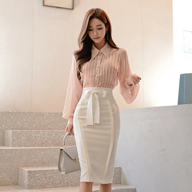 

2018 Korean Version of the Package Hip Midi-skirt-One-step Skirt 9177