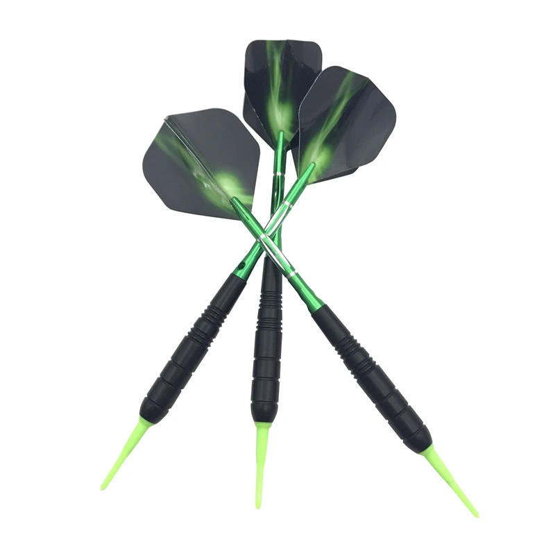 New 3Pcs/set Soft Tip Darts 19g Nickel Plated Electronic Dart Aluminum Alloy Shaft Green Dart Tip And Shafts Flights Dardos