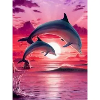 

GATYZTORY Dolphin On Ocean Landscape Painting By Numbers Kits For Adults Diy Framed HandPainted Diy Paintd Home Decor Artwork