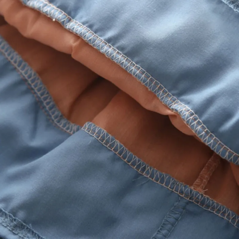 Детские комплекты из двух предметов для девочек, осенняя джинсовая рубашка с длинными рукавами, сетчатая плиссированная многослойная юбка