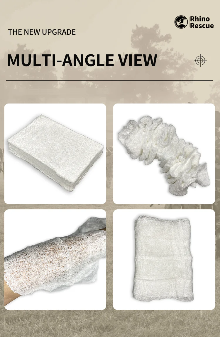 RHINO RESCUE  Sterile Compressed Gauze for Emergency Wound Dressing, First Aid and Trauma Kit