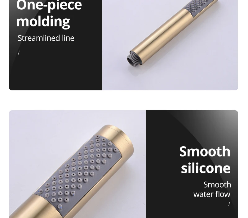 Brushed Gold Shower System  10 Shower Faucet Set Bathroom Rain Shower head and 3-Setting Handheld Shower Head Set (27)