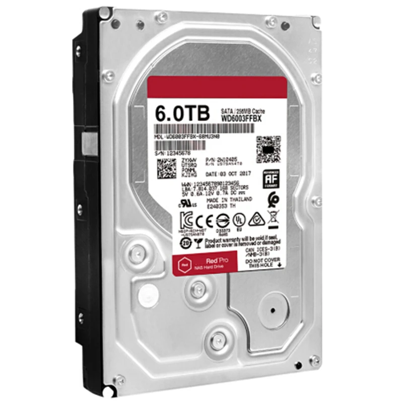 New Original HDD For WD Red PRO 6TB 3.5" SATA 6 Gb/s 256MB 7.2K For Internal Hard Disk NAS Hard Drive WD6003FFBX