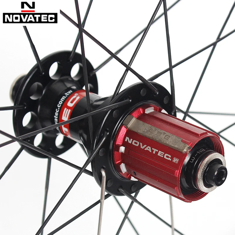 Novatec Road Bike Wheelset 700C Bearing Wheels Carbon coated 7-11 Speed V Brake Clincher Front Rear 20/24H bicycle Wheelsets